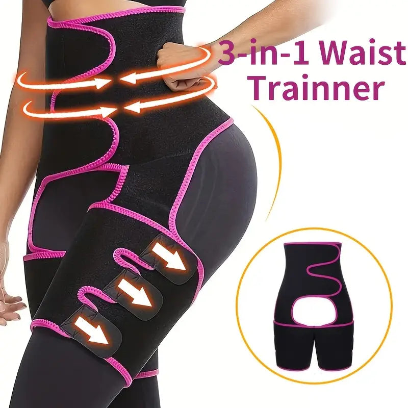 BodyHeat™ 3-in-1 Termal Bel & Bacak Korse – Sauna Etkili, Ayarlanabilir & Kaymaz Unisex Tasarım