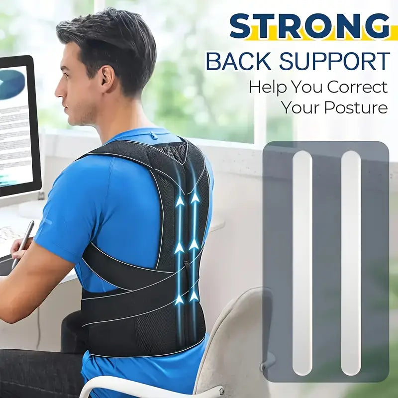 SpineAlign™ Duruş Düzeltici Sırt Korsesi – Çift Balenli, Omuz & Bel Destekli Unisex Tasarım