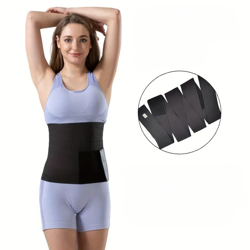 ShapeWrap™ Unisex Bel Sargı Bandajı – Ayarlanabilir 2m-5m, Kum Saati Etkili & Kaymaz Tasarım