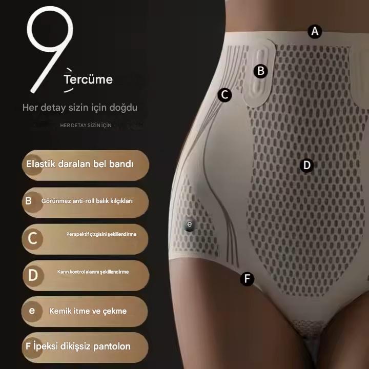 IonizerFit™ Yüksek Bel Toparlayıcı Korse Külot – Karın, Basen ve Popo Şekillendirici