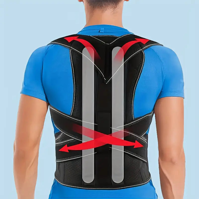 SpineAlign™ Duruş Düzeltici Sırt Korsesi – Çift Balenli, Omuz & Bel Destekli Unisex Tasarım