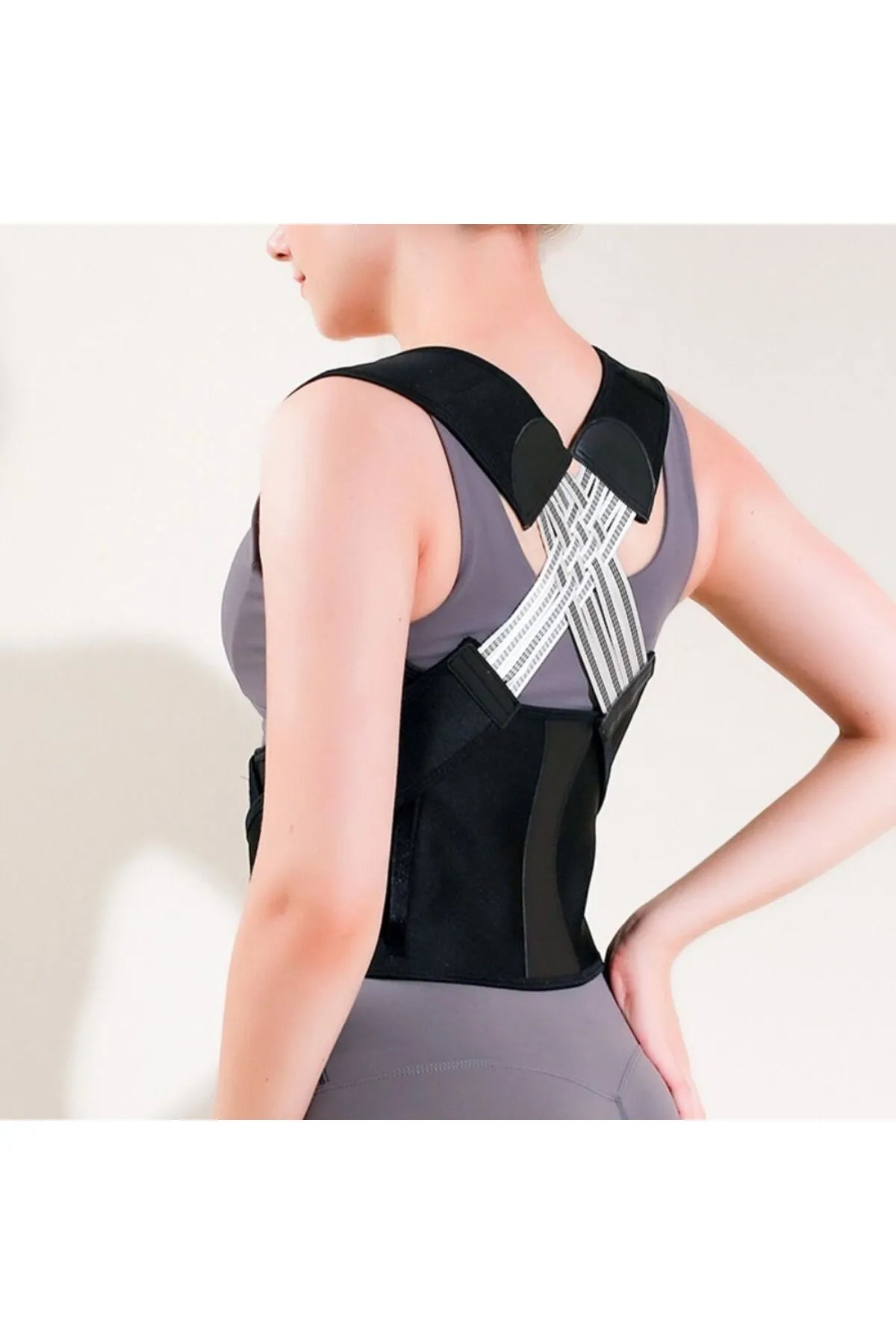 AlignX™ Çift Destekli Duruş Düzeltici – X Kayışlı, Omuz & Sırt Destekli Unisex Postür Korsesi