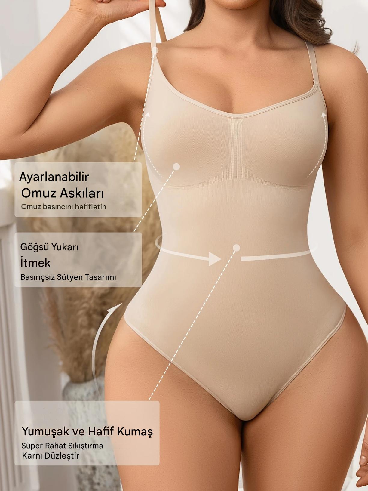 CoreShape™ 3 Bölge Toparlayıcı Korse – Bel, Karın ve Sırt Destekli, Çıtçıtlı Dikişsiz Tasarım