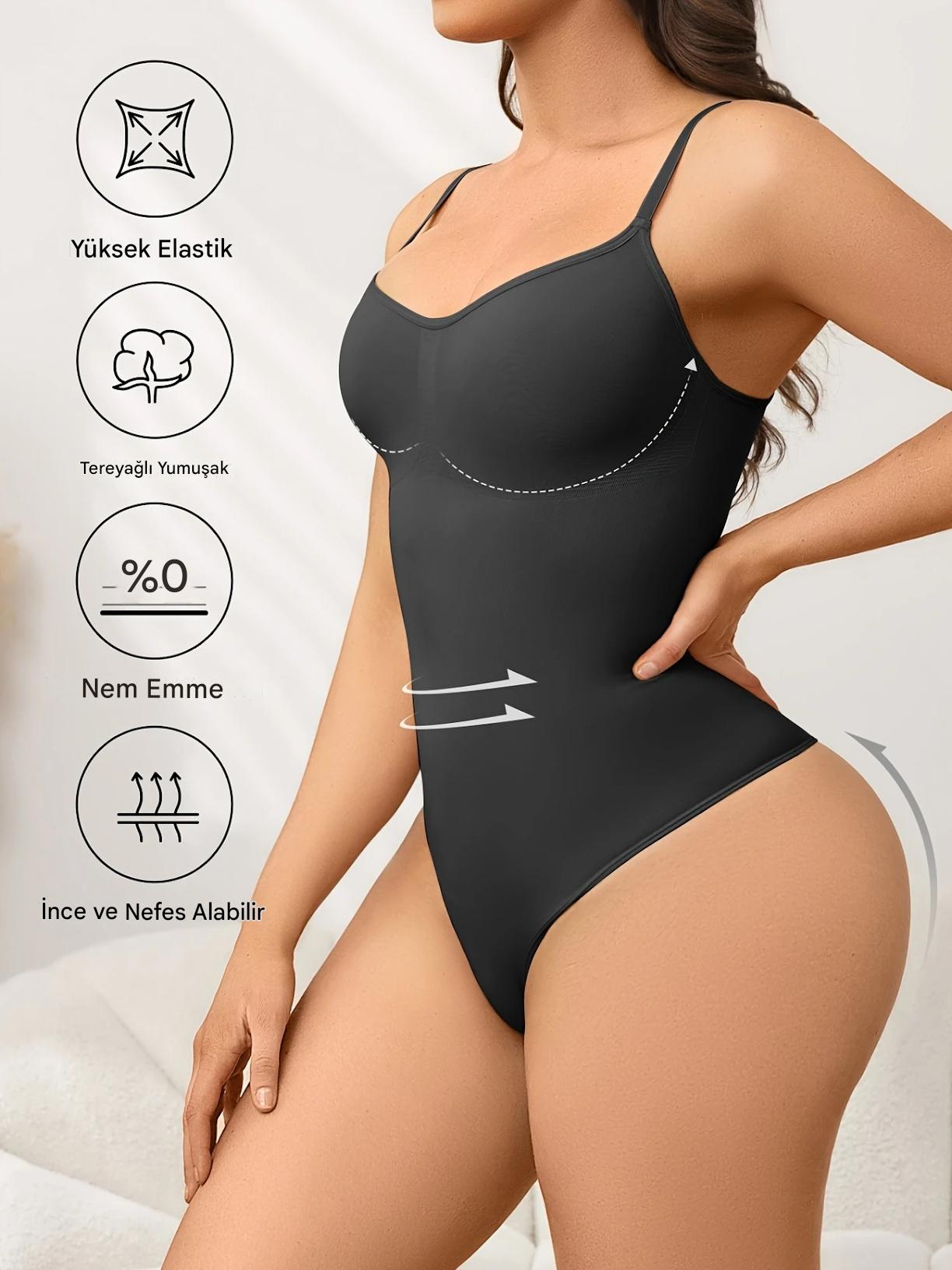 CoreShape™ 3 Bölge Toparlayıcı Korse – Bel, Karın ve Sırt Destekli, Çıtçıtlı Dikişsiz Tasarım
