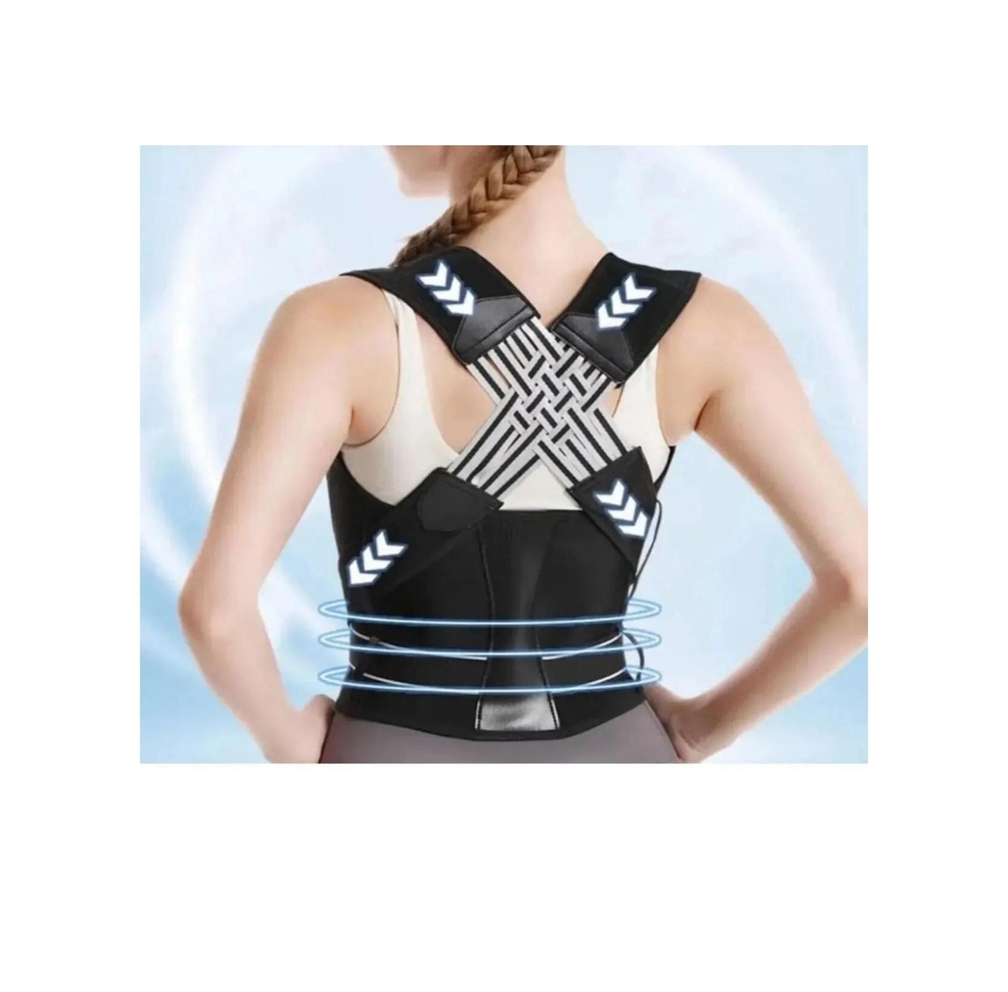 AlignX™ Çift Destekli Duruş Düzeltici – X Kayışlı, Omuz & Sırt Destekli Unisex Postür Korsesi