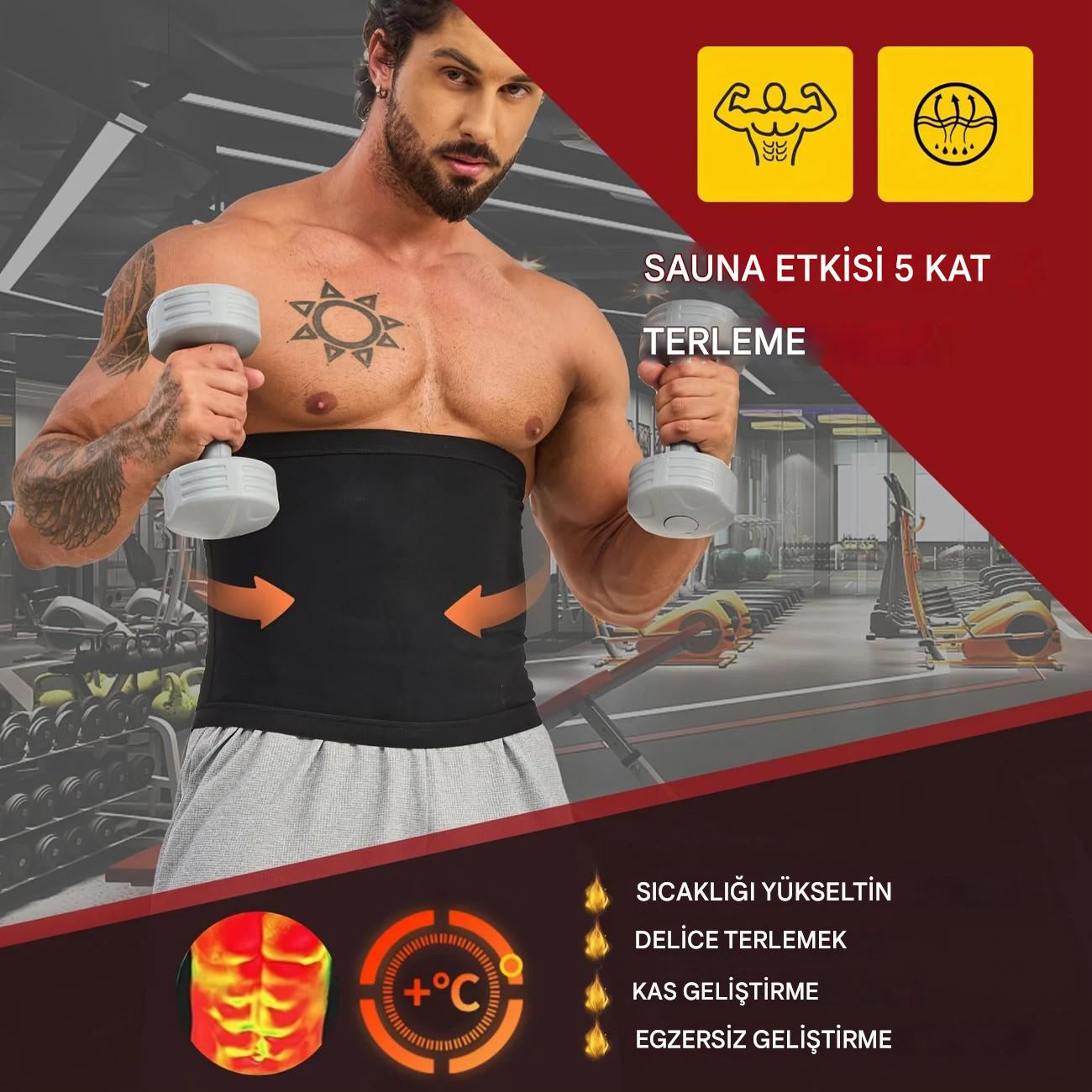 HeatSlim™ Termal Bel Korse – Unisex, Esnek Slip Tasarım & Günlük/Spor Kullanım İçin