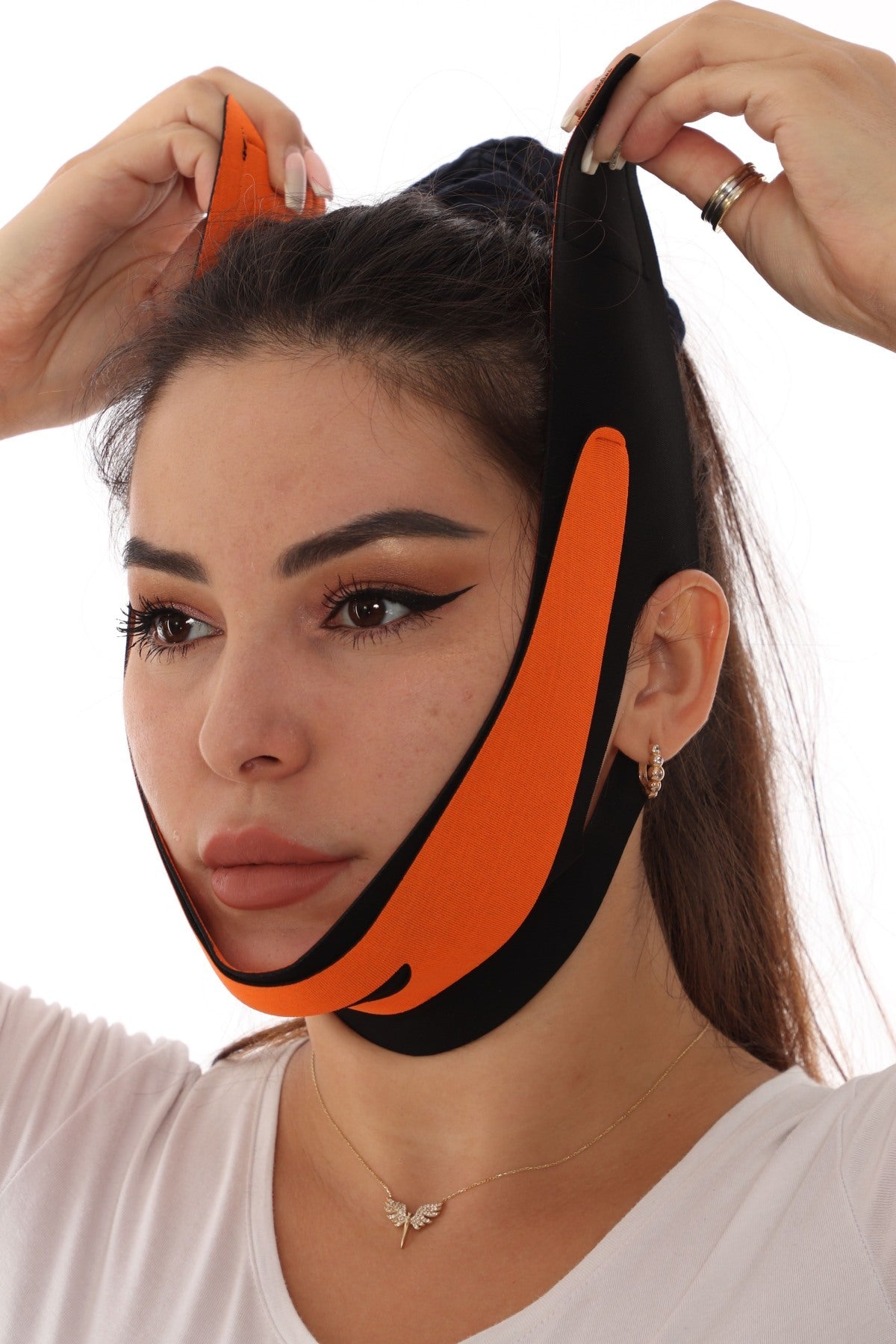 FaceContour™ Gıdı ve Çene Toparlayıcı Yüz Bandajı – Mini Lifting Etkili Ayarlanabilir Maske