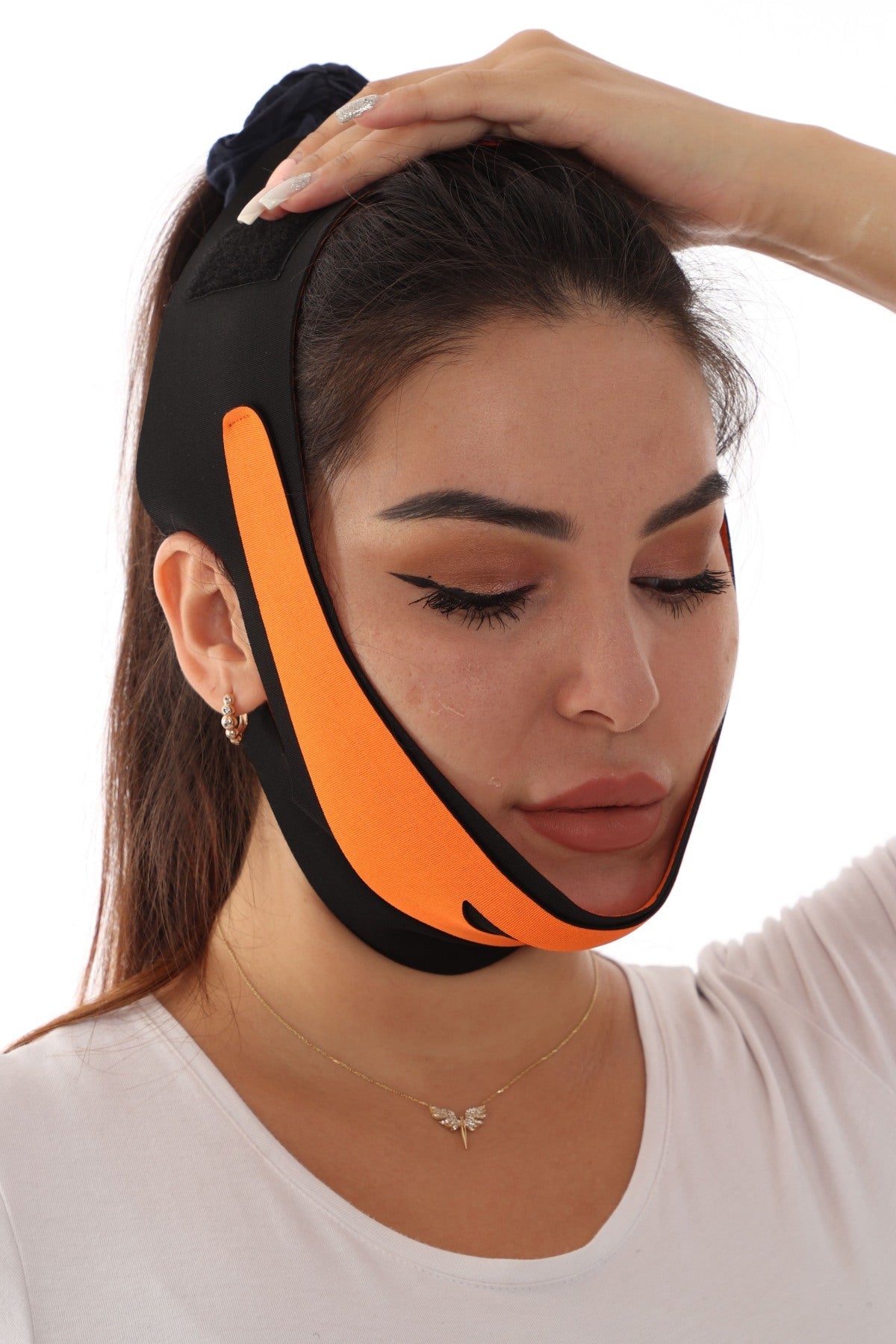 FaceContour™ Gıdı ve Çene Toparlayıcı Yüz Bandajı – Mini Lifting Etkili Ayarlanabilir Maske