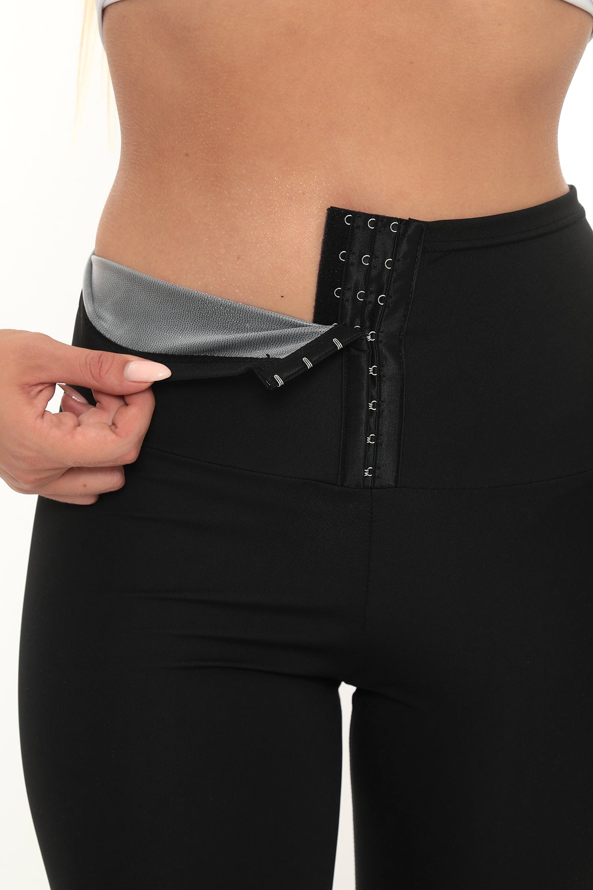 HeatCore™ 3 Kademeli Agraflı Şort Korse – Isı Destekli, Spor & Günlük Kullanım İçin Toparlayıcı Tasarım