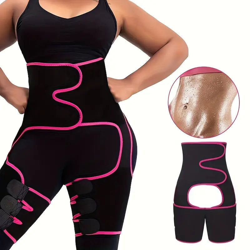 BodyHeat™ 3-in-1 Termal Bel & Bacak Korse – Sauna Etkili, Ayarlanabilir & Kaymaz Unisex Tasarım