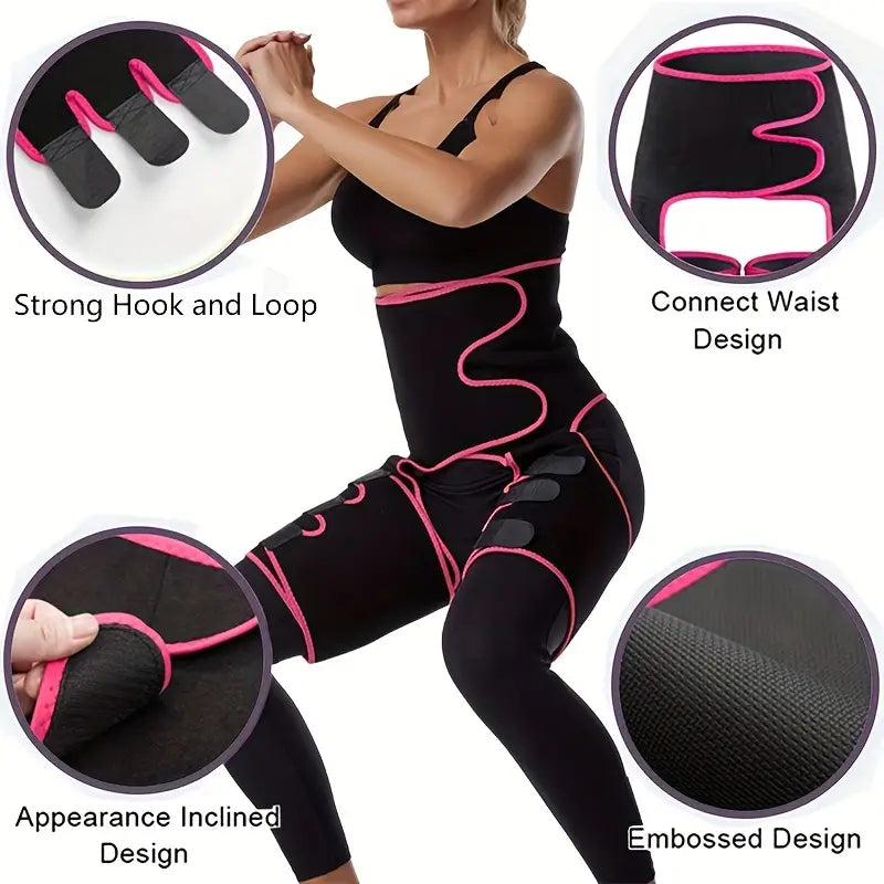 BodyHeat™ 3-in-1 Termal Bel & Bacak Korse – Sauna Etkili, Ayarlanabilir & Kaymaz Unisex Tasarım