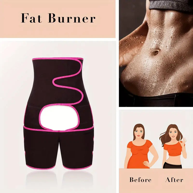 BodyHeat™ 3-in-1 Termal Bel & Bacak Korse – Sauna Etkili, Ayarlanabilir & Kaymaz Unisex Tasarım