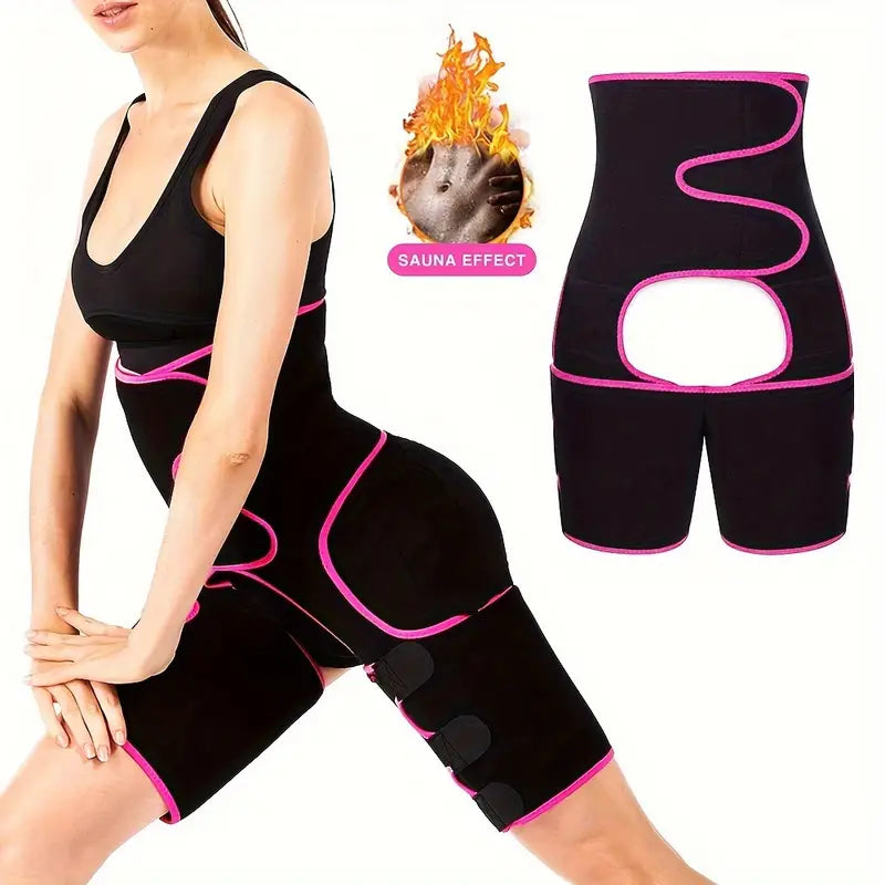 BodyHeat™ 3-in-1 Termal Bel & Bacak Korse – Sauna Etkili, Ayarlanabilir & Kaymaz Unisex Tasarım