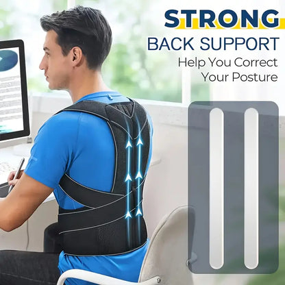 SpineAlign™ Duruş Düzeltici Sırt Korsesi – Çift Balenli, Omuz & Bel Destekli Unisex Tasarım