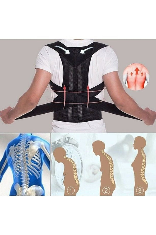 SpineAlign™ Duruş Düzeltici Sırt Korsesi – Çift Balenli, Omuz & Bel Destekli Unisex Tasarım