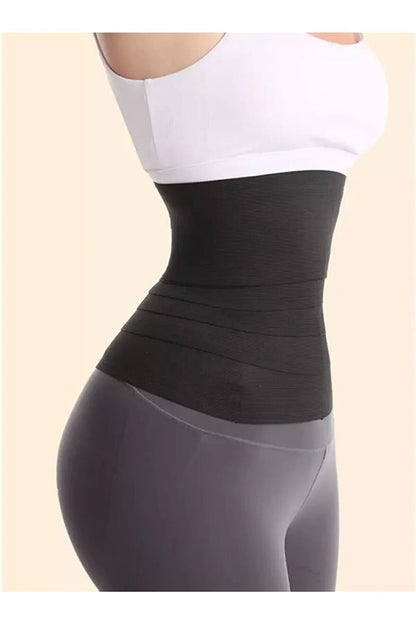 ShapeWrap™ Unisex Bel Sargı Bandajı – Ayarlanabilir 2m-5m, Kum Saati Etkili & Kaymaz Tasarım