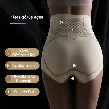 IonizerFit™ Yüksek Bel Toparlayıcı Korse Külot – Karın, Basen ve Popo Şekillendirici