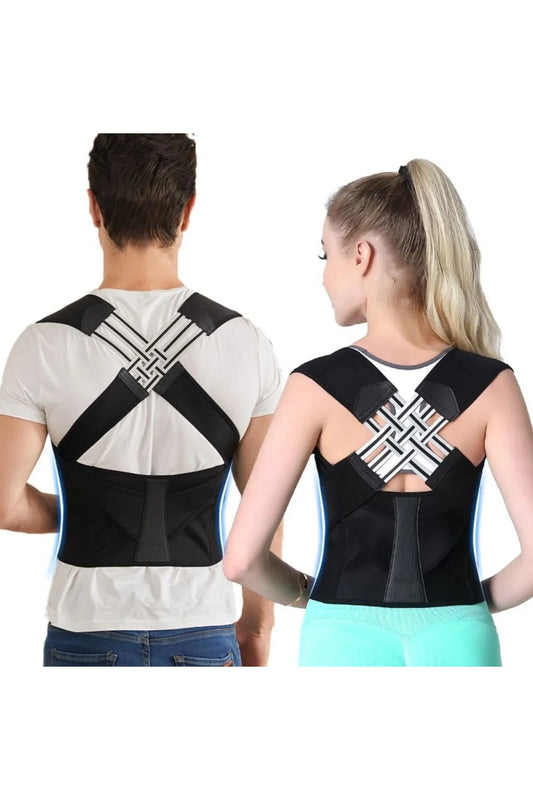 AlignX™ Çift Destekli Duruş Düzeltici – X Kayışlı, Omuz & Sırt Destekli Unisex Postür Korsesi