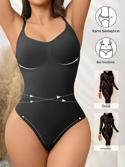 CoreShape™ 3 Bölge Toparlayıcı Korse – Bel, Karın ve Sırt Destekli, Çıtçıtlı Dikişsiz Tasarım
