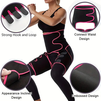 BodyHeat™ 3-in-1 Termal Bel & Bacak Korse – Sauna Etkili, Ayarlanabilir & Kaymaz Unisex Tasarım