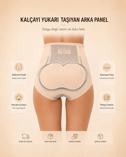 İyonizer korse külot arkadan görünüm, kalça kaldırma paneli
