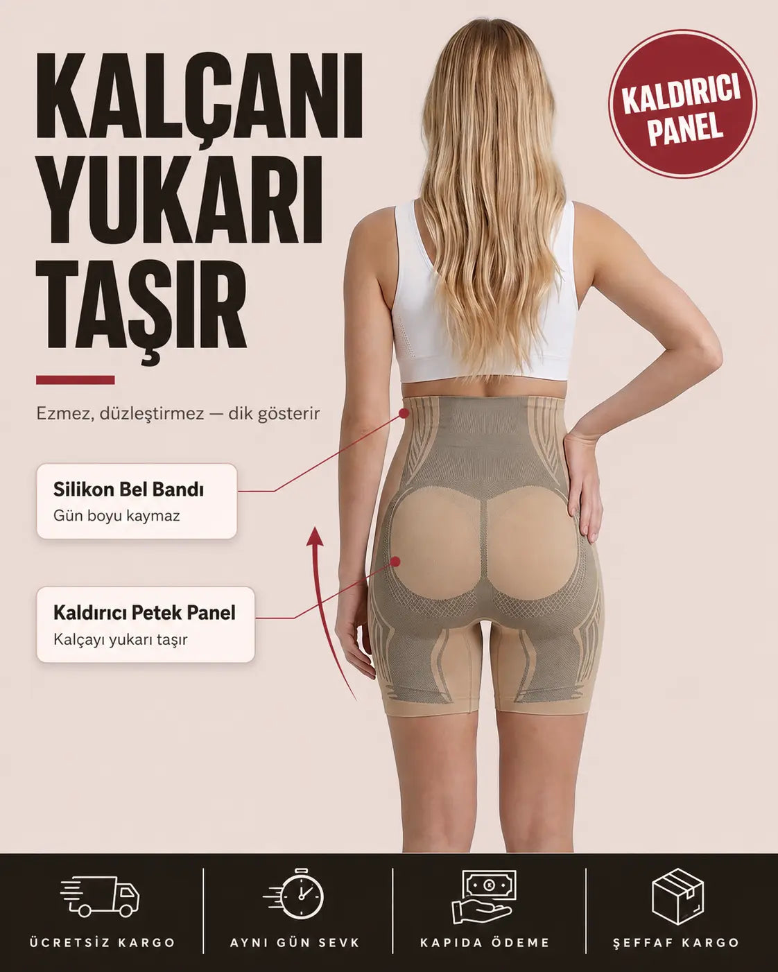 İyonizer Korse Şort arkadan görünüm, basen ve kalça hattı