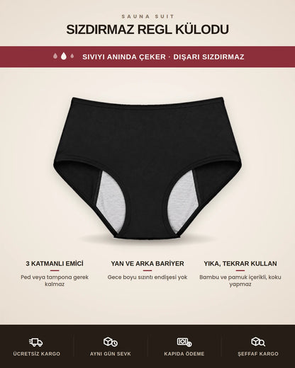 Sauna Suit Sızdırmaz Regl Külodu & Yıkanabilir Emici İç Çamaşırı
