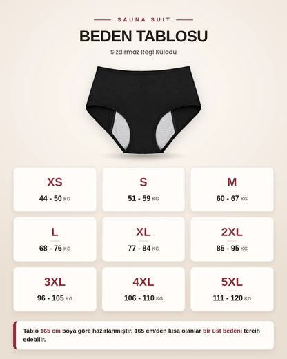 Sauna Suit Sızdırmaz Regl Külodu & Yıkanabilir Emici İç Çamaşırı