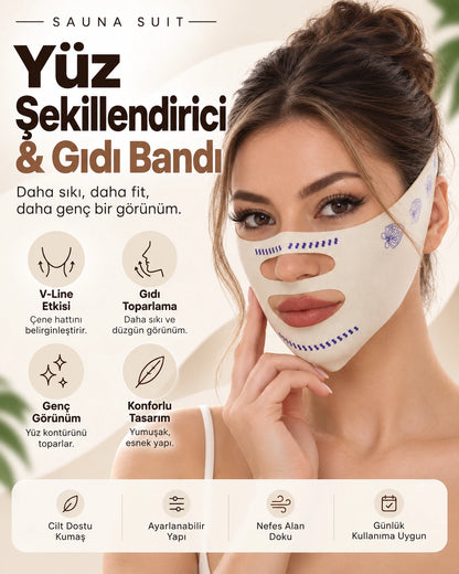 Sauna Suit Yüz Şekillendirici & Gıdı Toparlayıcı Lifting Bandı