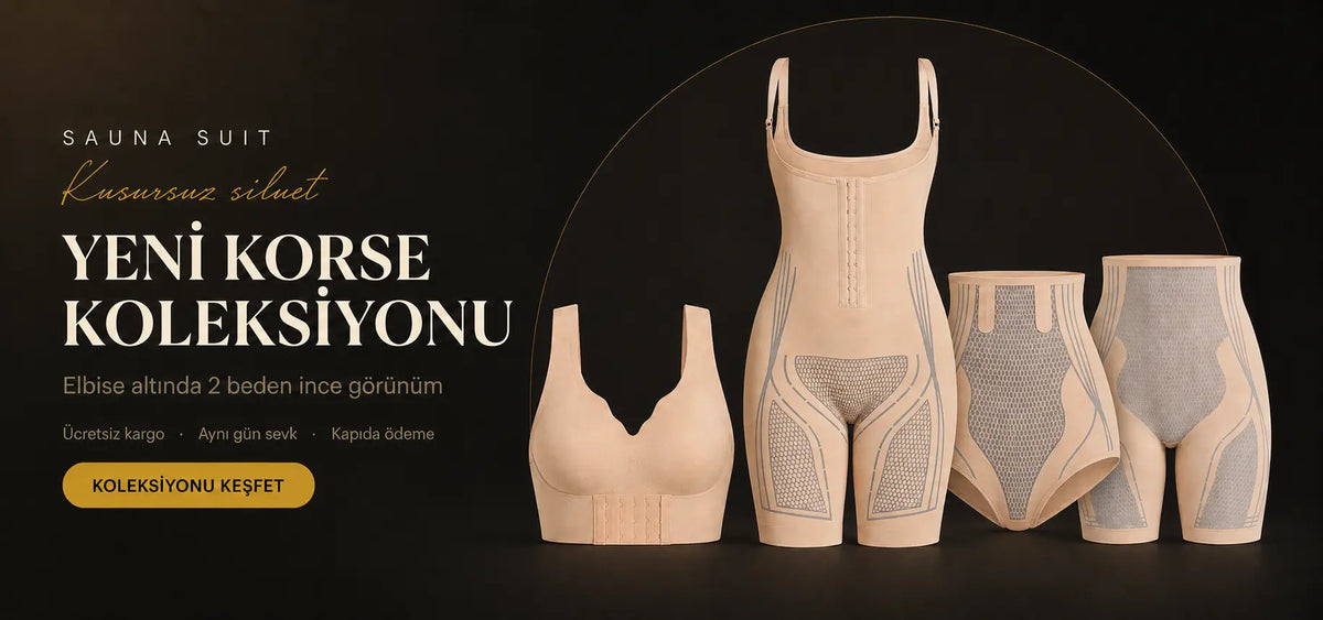 Sauna Suit yeni korse koleksiyonu: dikişsiz toparlayıcı sütyen, tam vücut korse, yüksek bel korse külot ve korse şort