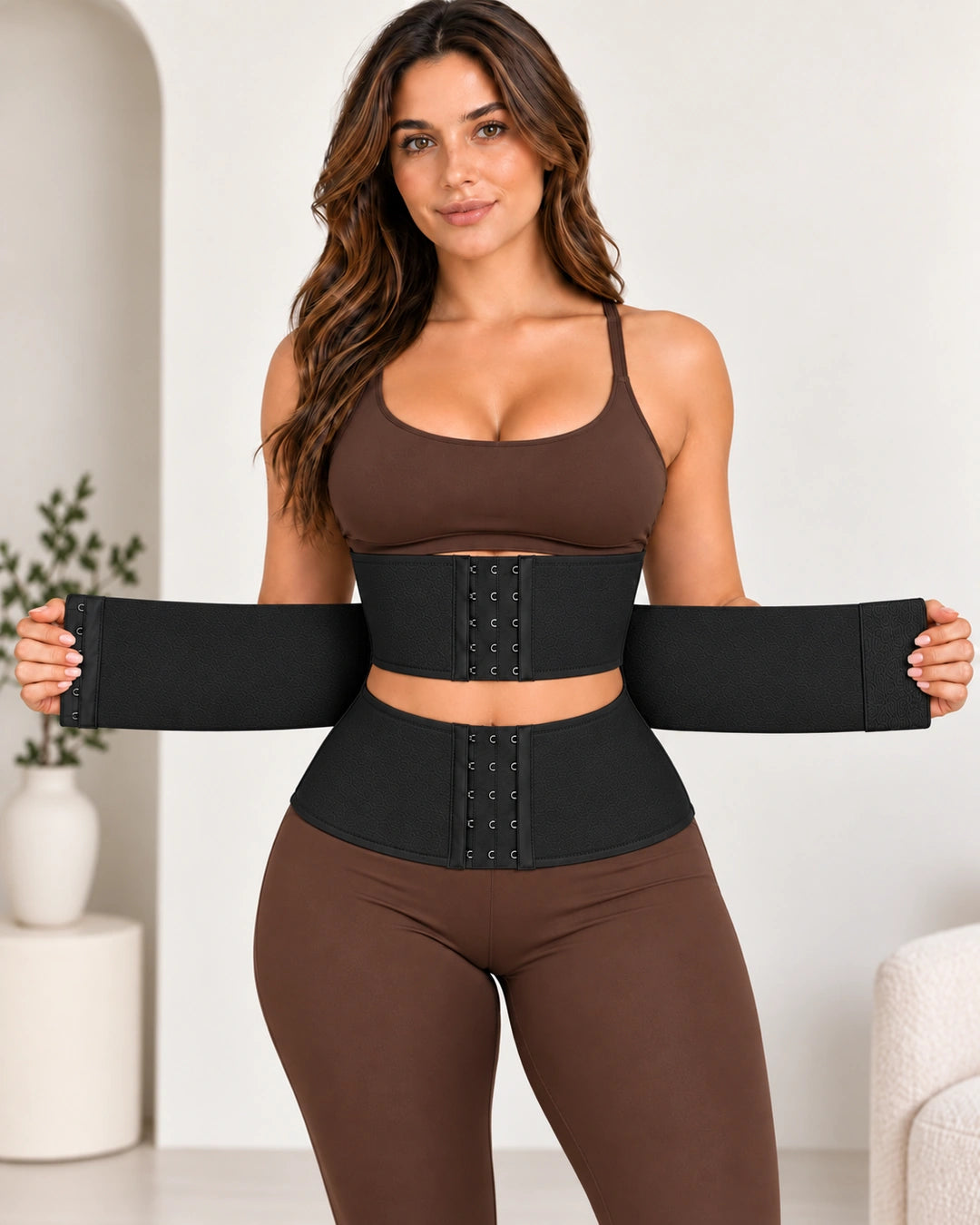 Sauna Suit Agraflı Latex Bel Korsesi & Kum Saati Etkili İnceltici